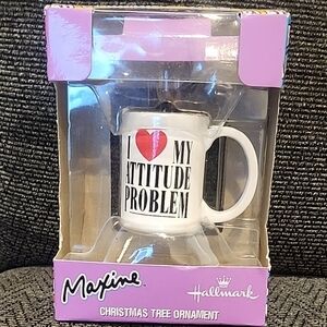 Hallmark White and Red Attitude Mug Ornament